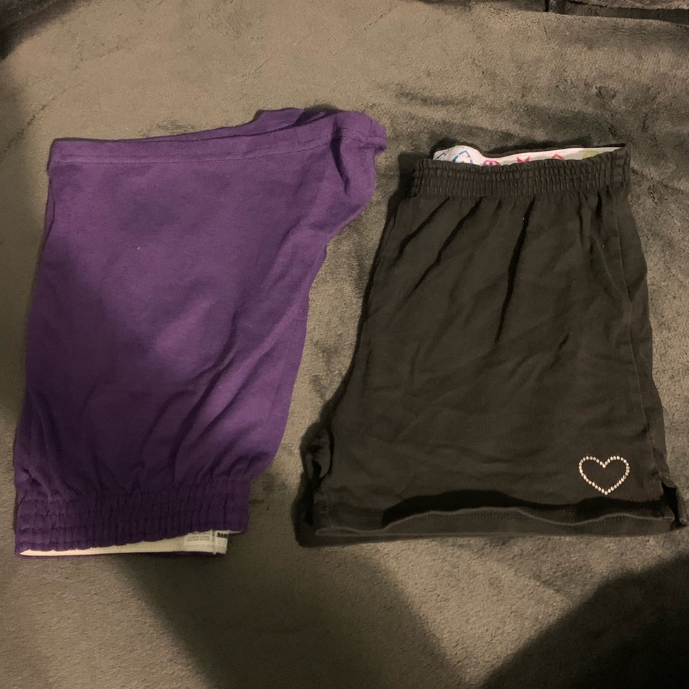 purple and black practice shorts soffe brand